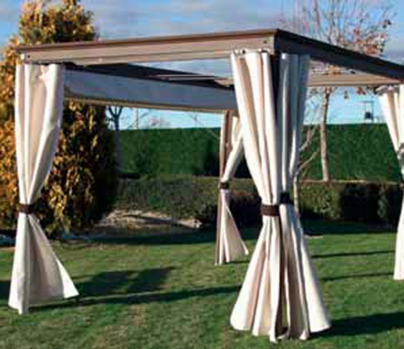 Cortina para pergola lona acrilica beige Medida 4.00 x 2.30